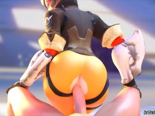 Arrapato e birichina tracer da overwatch prende fica.