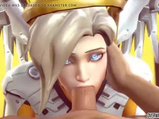 Napakahusay mercy mula overwatch makakakuha ng upang pagsuso sa malaki putz mahusay